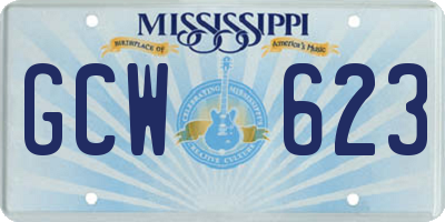MS license plate GCW623