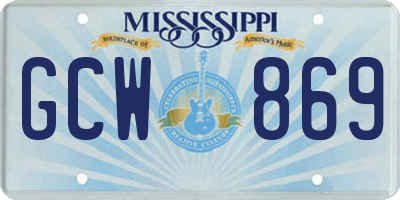 MS license plate GCW869