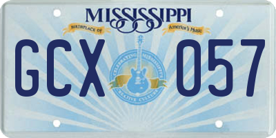 MS license plate GCX057