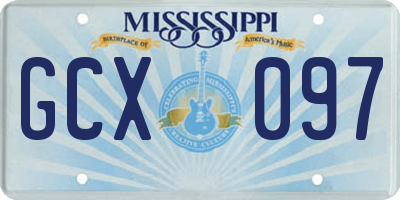 MS license plate GCX097