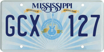 MS license plate GCX127