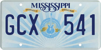 MS license plate GCX541