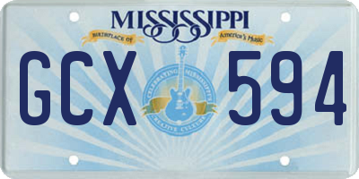 MS license plate GCX594
