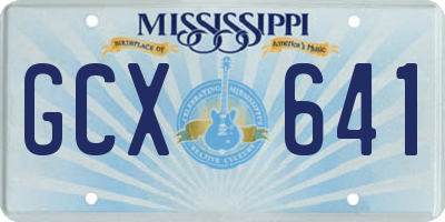 MS license plate GCX641