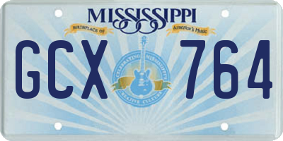 MS license plate GCX764
