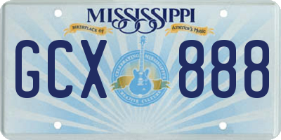 MS license plate GCX888