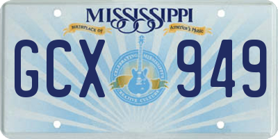 MS license plate GCX949
