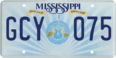 MS license plate GCY075