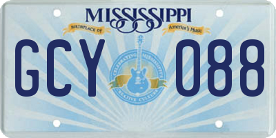 MS license plate GCY088