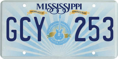 MS license plate GCY253