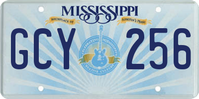 MS license plate GCY256