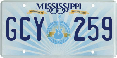 MS license plate GCY259