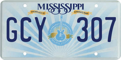 MS license plate GCY307