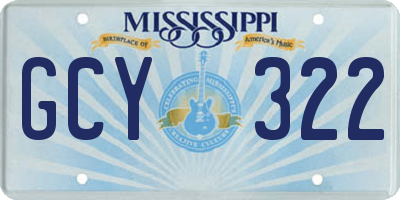 MS license plate GCY322