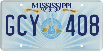 MS license plate GCY408