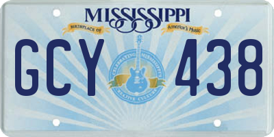 MS license plate GCY438