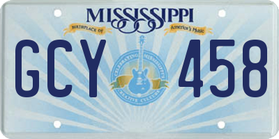 MS license plate GCY458