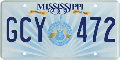MS license plate GCY472