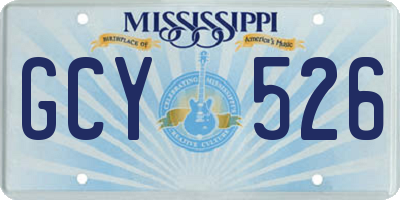 MS license plate GCY526