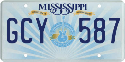 MS license plate GCY587