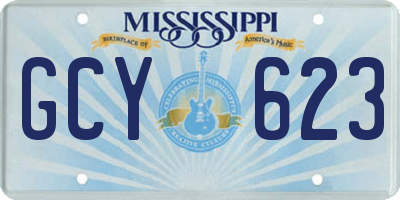 MS license plate GCY623