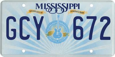 MS license plate GCY672