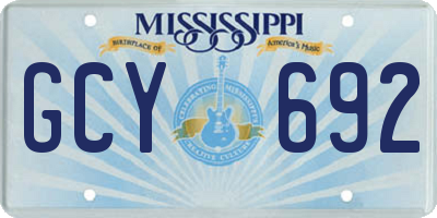MS license plate GCY692