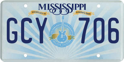MS license plate GCY706