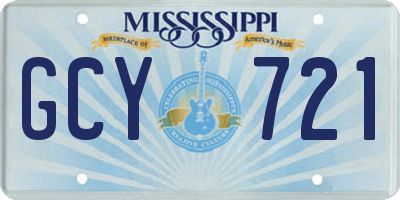 MS license plate GCY721