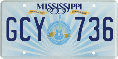 MS license plate GCY736