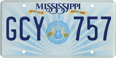 MS license plate GCY757