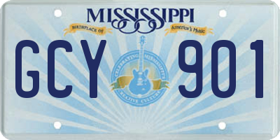 MS license plate GCY901