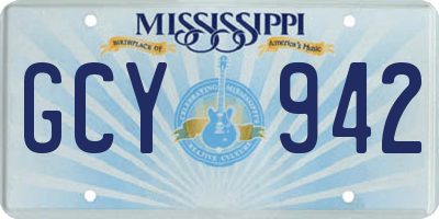 MS license plate GCY942