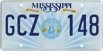 MS license plate GCZ148
