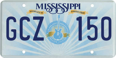 MS license plate GCZ150