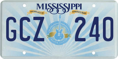 MS license plate GCZ240