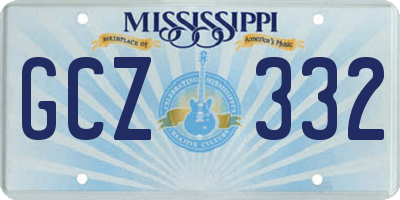 MS license plate GCZ332