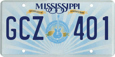 MS license plate GCZ401