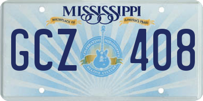 MS license plate GCZ408