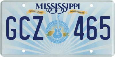 MS license plate GCZ465
