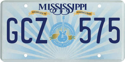 MS license plate GCZ575
