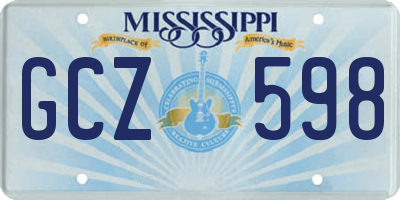MS license plate GCZ598