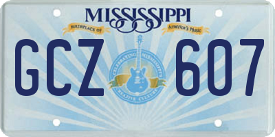 MS license plate GCZ607
