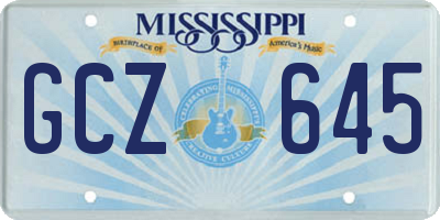 MS license plate GCZ645