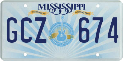 MS license plate GCZ674