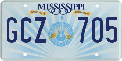 MS license plate GCZ705