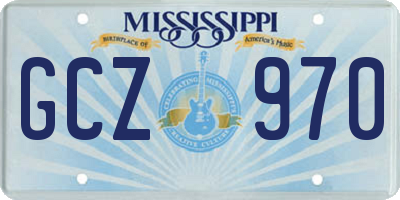 MS license plate GCZ970