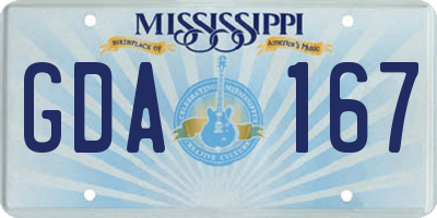 MS license plate GDA167