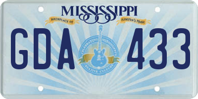 MS license plate GDA433