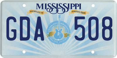 MS license plate GDA508